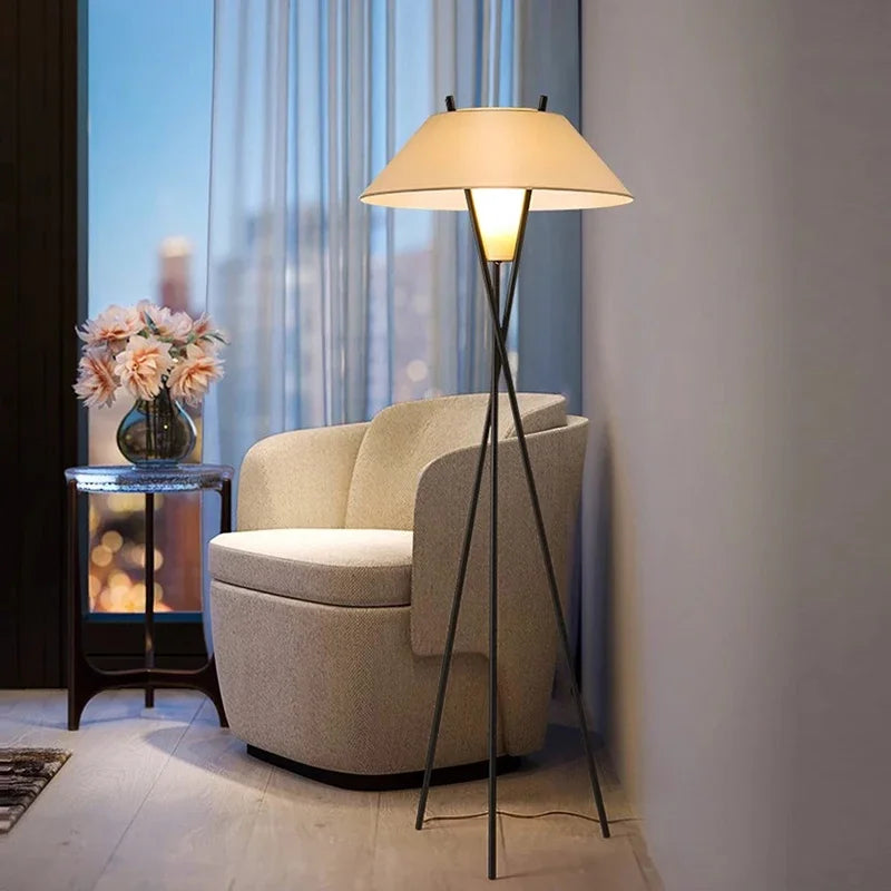 Modern LED floor lamp with foot switch for home decor