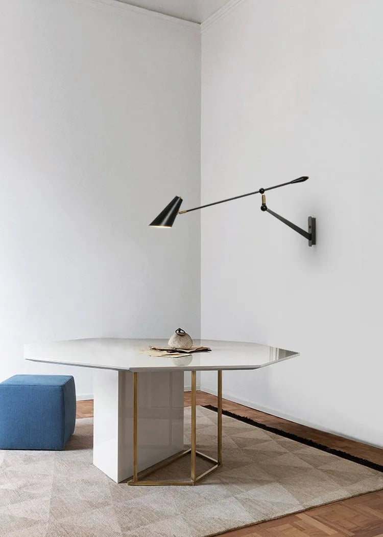 Creative long arm wall light with switch - vue 4 sur 8