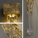 Postmodern creative copper and crystal LED wall lamp for hallway, stairwell, bedroom and living room