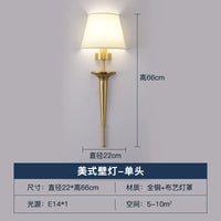 Minimalist copper fabric wall lamp for luxury interior decoration