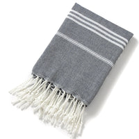 Striped Turkish cotton beach towel with fringes