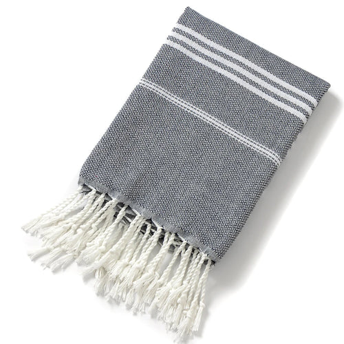 Striped Turkish cotton beach towel with fringes
