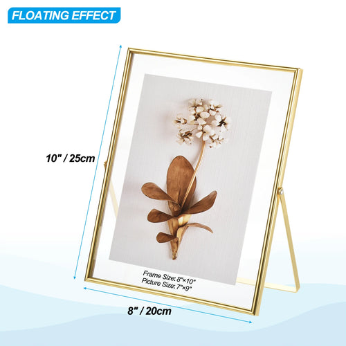 Set of 2 metal and glass photo frames for decoration - vue 12 sur 22