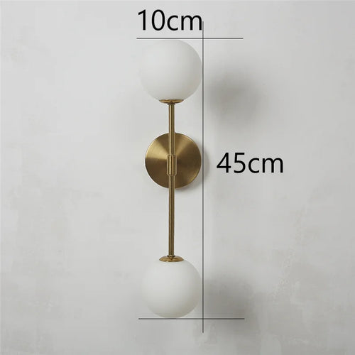 Post-modern simple gold glass LED wall light