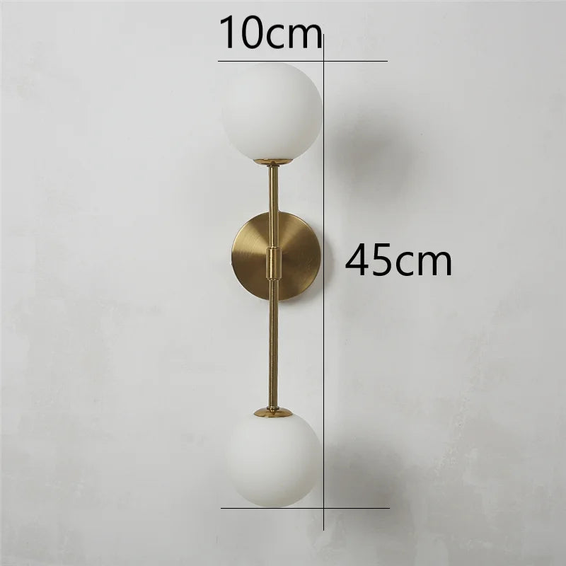 Post-modern simple gold glass LED wall light
