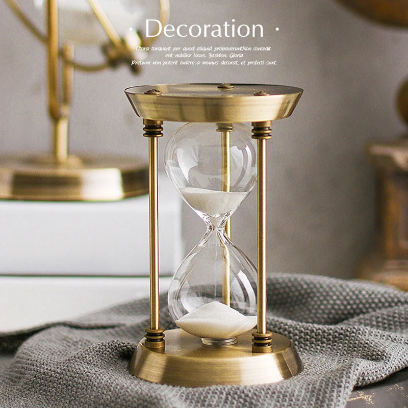 Nordic creative metal hourglass for decoration and gift