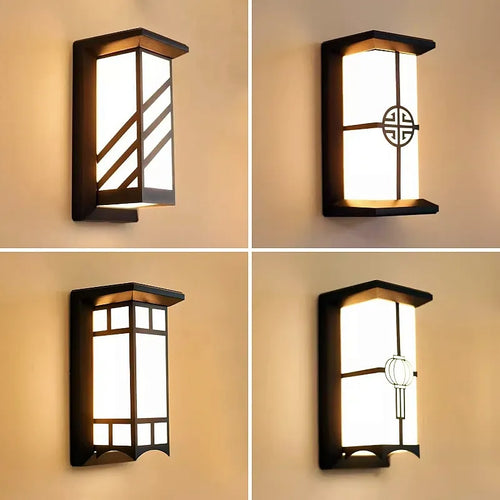 LED outdoor wall light plastic/aluminium waterproof IP65 front door garden patio terrace wall lamp - vue 3 sur 15