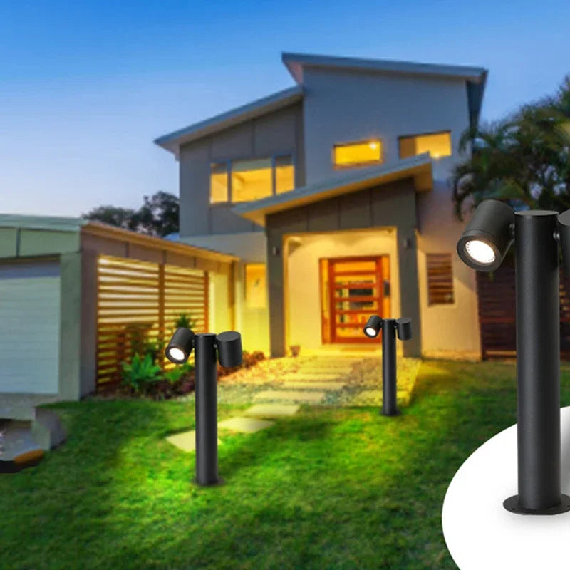 Bright outdoor garden lights with double head