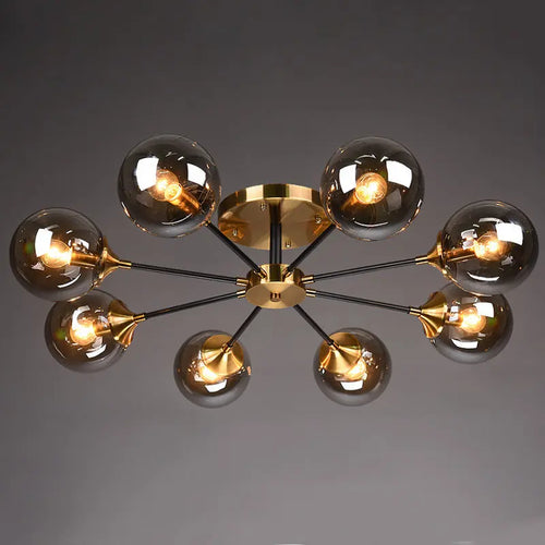 Modern clear glass chandelier for elegant décor - vue 5 sur 22