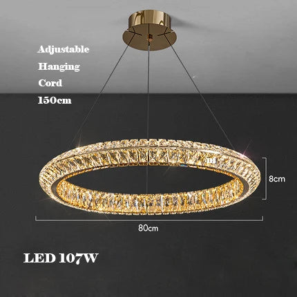 Modern gold crystal chandelier for elegant interiors - vue 11 sur 11