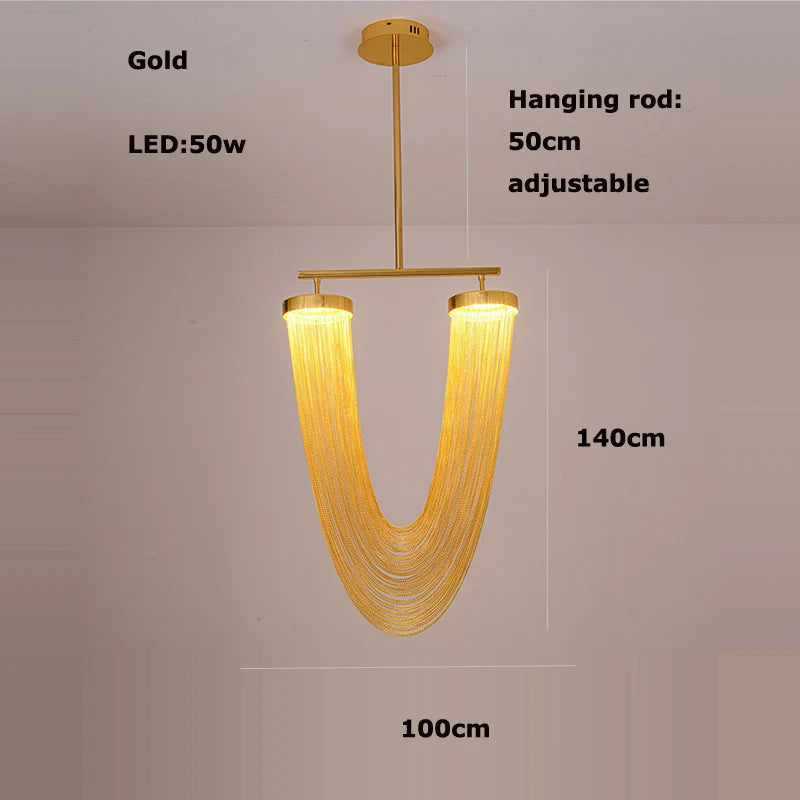 Artistic LED chrome aluminium dimmable chandelier - vue 17 sur 21