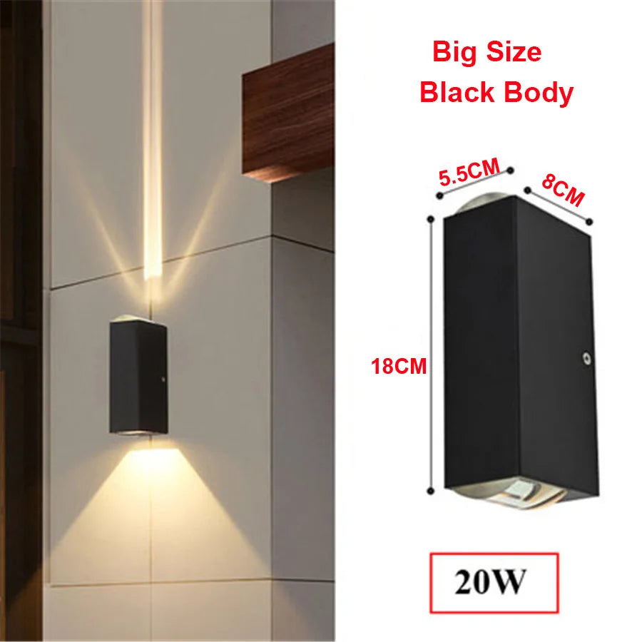 Modern waterproof outdoor aluminium LED wall light - vue 12 sur 15