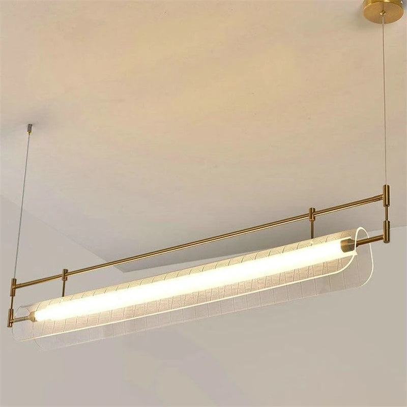 Modern Italian minimalist acrylic LED pendant light - vue 6 sur 18