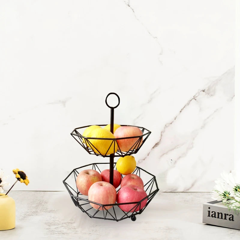 Multifunctional iron fruit basket for kitchen and office