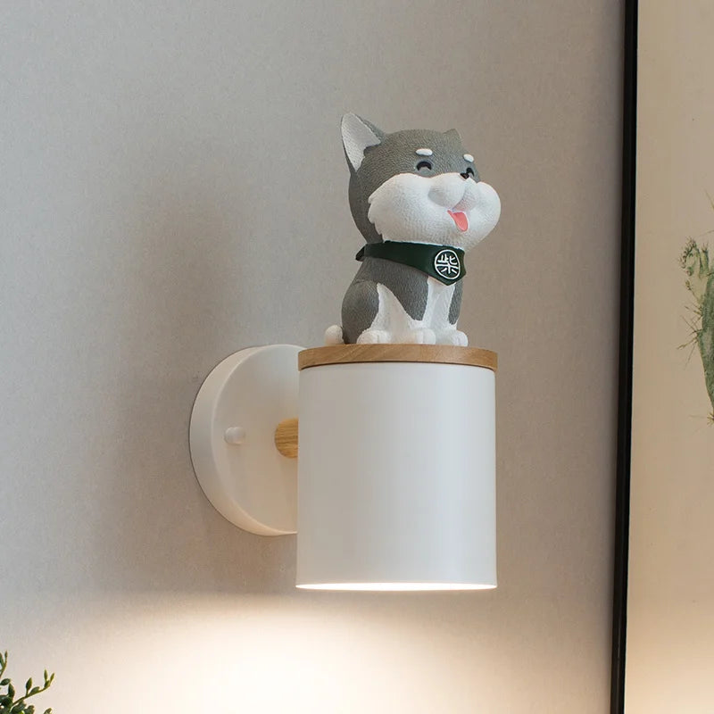 Nordic iron and resin wall light for children's room