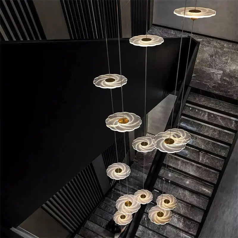 Modern LED chandelier for elegant indoor lighting - vue 4 sur 26
