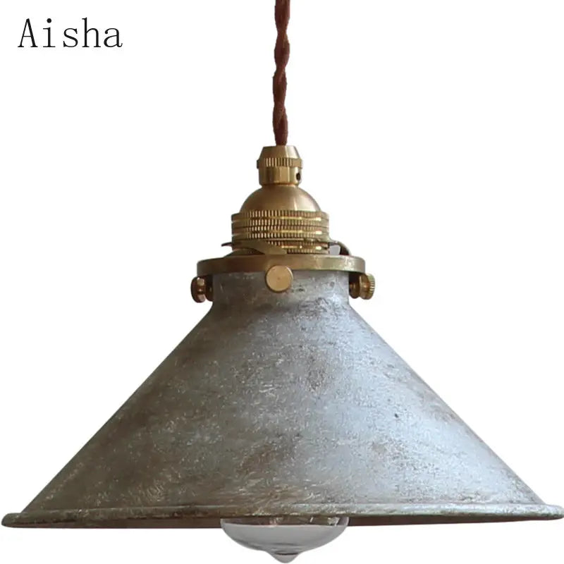 Retro brass pendant light in American country style for interior decor - vue 5 sur 9