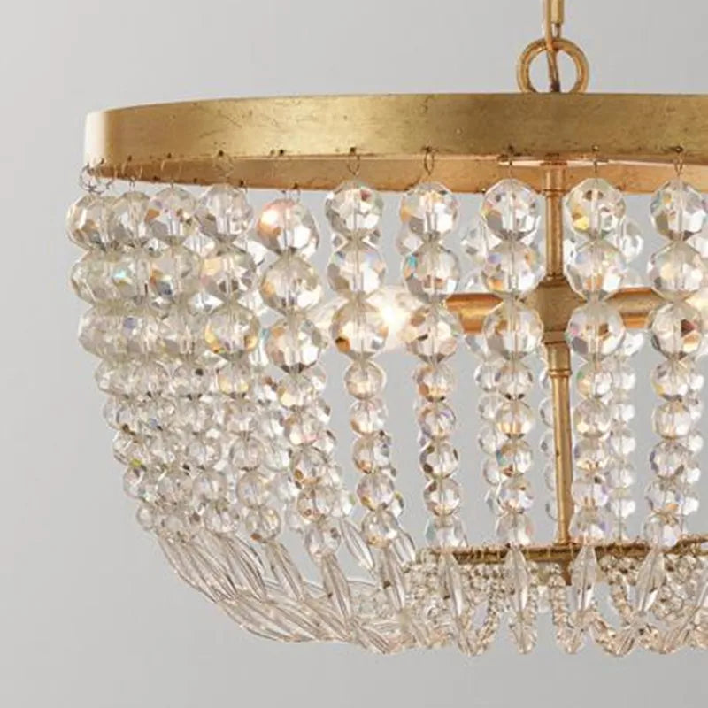 Vintage crystal pendant light in industrial style for elegant interiors - vue 6 sur 14
