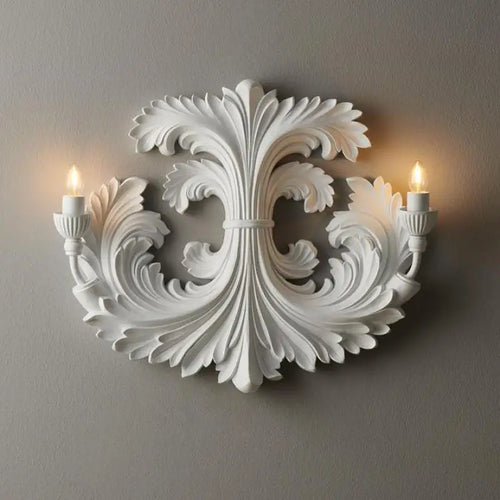 Retro embossed plaster wall light for original lighting - vue 4 sur 7