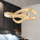 Modern minimalist spiral crystal LED pendant chandelier