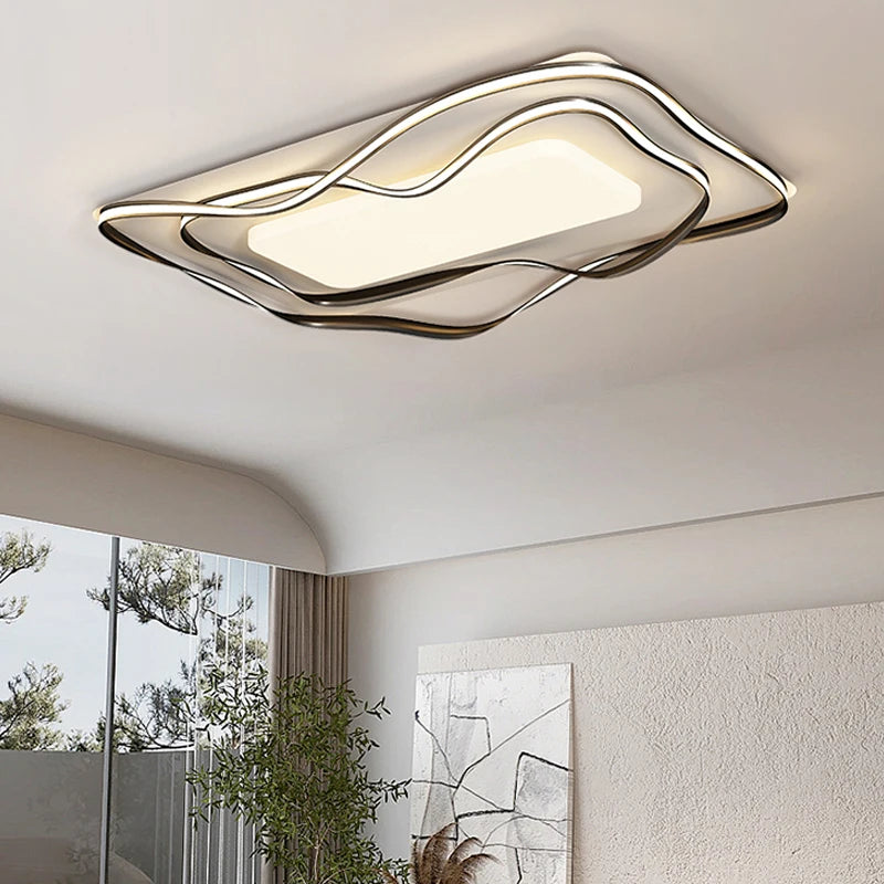 Modern LED ceiling light with remote control - vue 3 sur 14