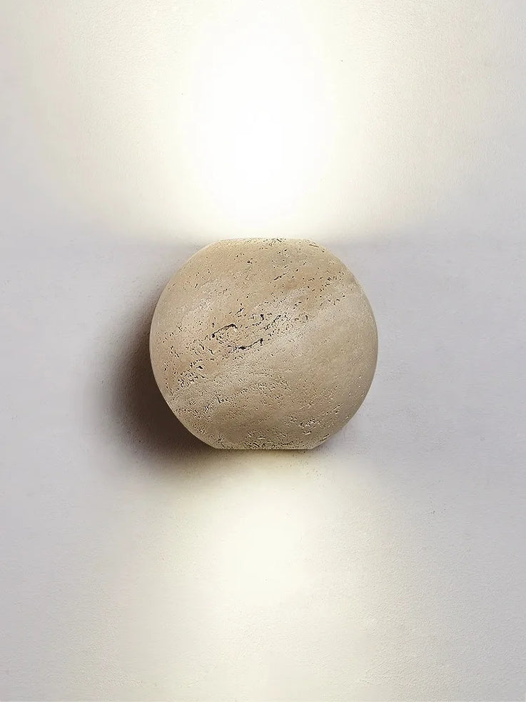 Led wall light round stone bedroom bedside lamp up and down with GU10 bulb 110V 220V