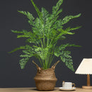 Large artificial plants palm, monstera and fern garden decoration