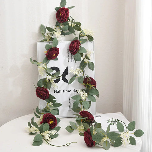 Artificial silk rose decorative vine - vue 10 sur 11