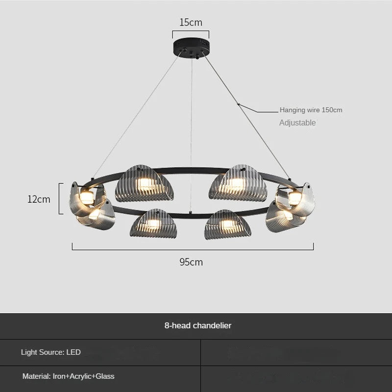 Creative glass and iron pendant light for interior decor - vue 9 sur 10