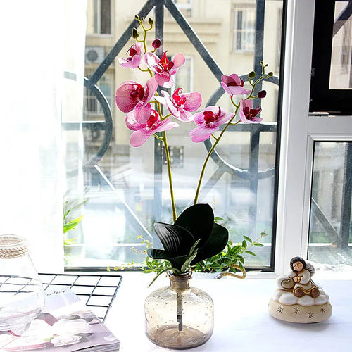 Decorative artificial orchid flowers for weddings and gardens - vue 3 sur 7