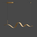 Modern copper LED chandelier with wave design