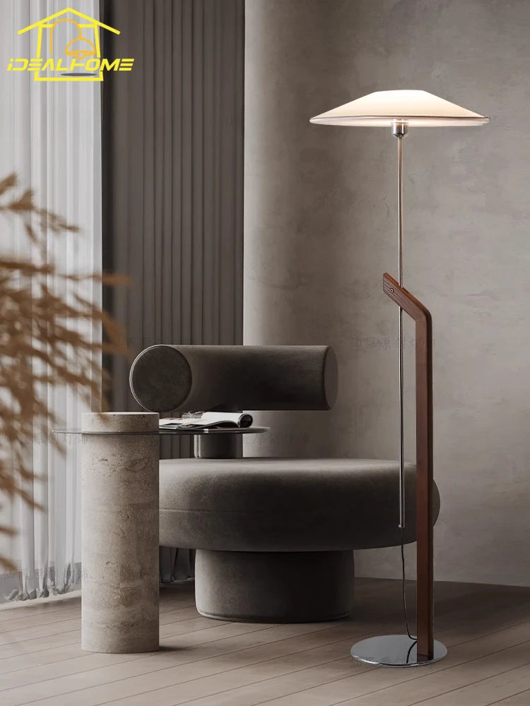 Japanese solid wood wabi-sabi Bauhaus decorative floor lamp