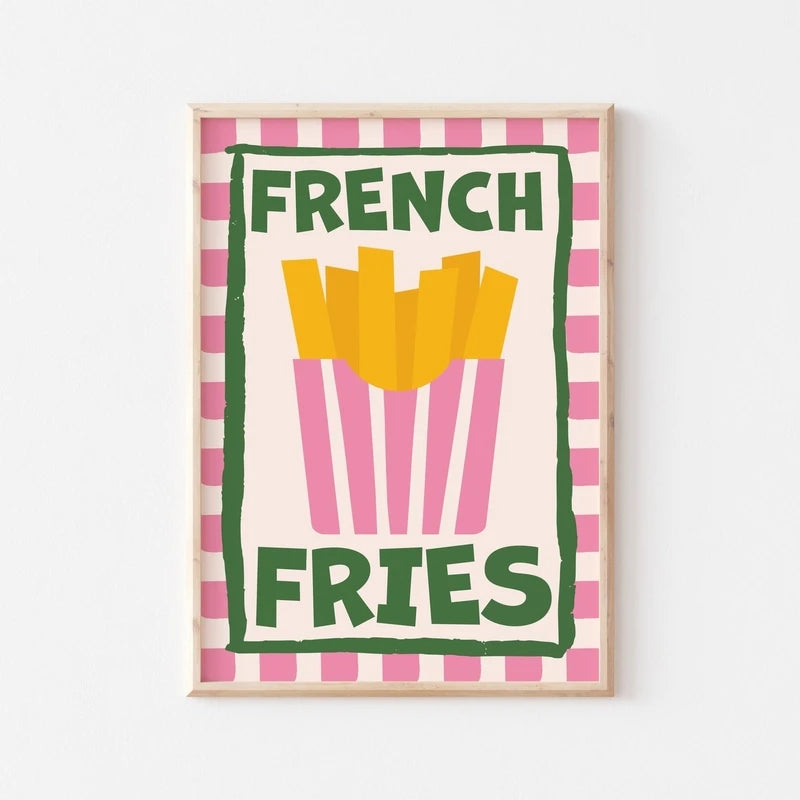 Food art poster for kitchen wall decoration