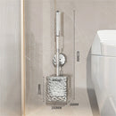 Suction cup glacier pattern toilet brush with long handle and wall mount