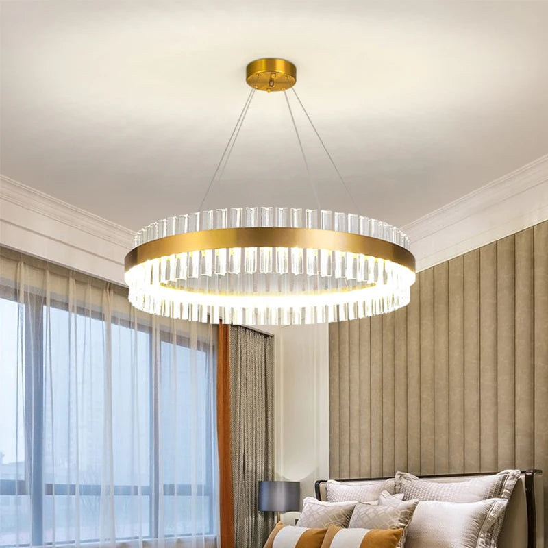 Modern crystal LED chandelier for stylish lighting