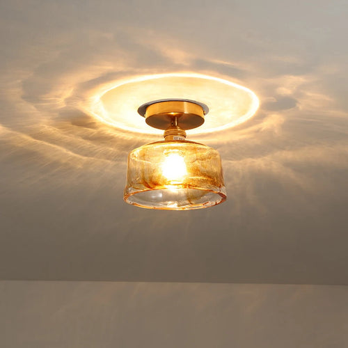 Nordic industrial decorative glass LED ceiling light - vue 3 sur 12