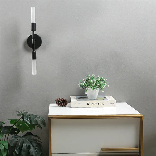 Modern minimalist glass wall light 2 heads - vue 7 sur 8