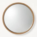 Modern round wall mirror in natural rustic magnolia