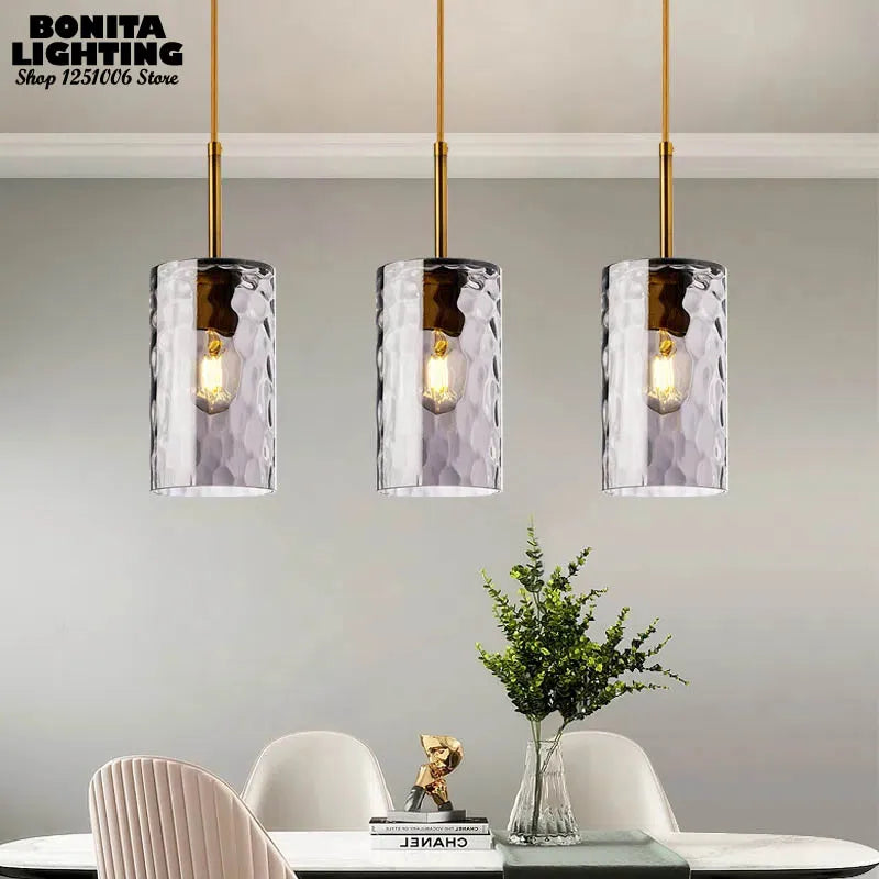 Modern nordic style hand-blown glass pendant light - vue 3 sur 8