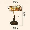 Nordic retro table lamp with stained glass, baroque Mediterranean decor
