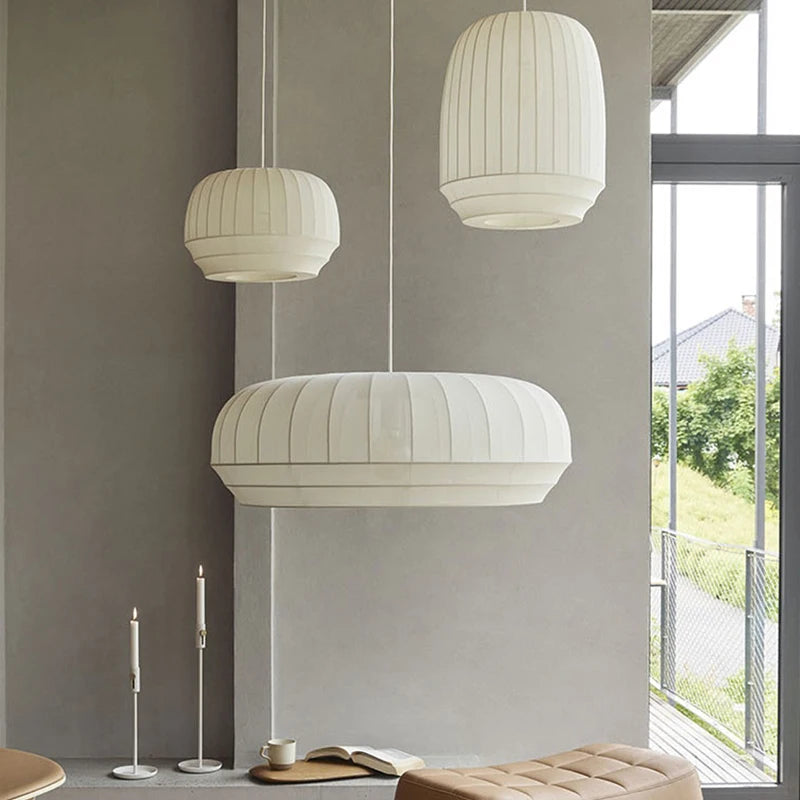 Nordic stretch fabric pendant light for living room, modern chandelier for dining or cafe