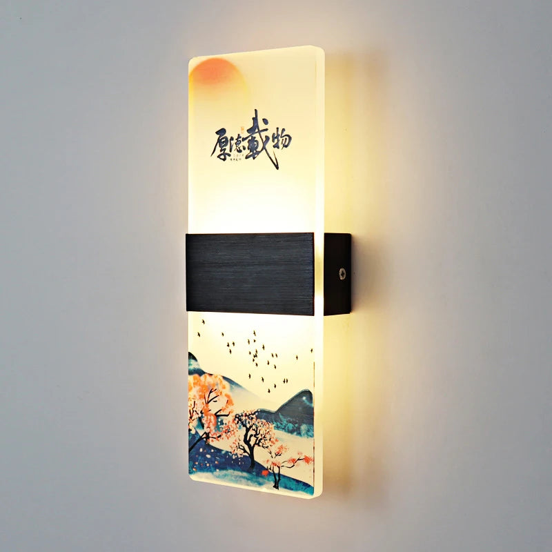 Japanese acrylic wall light for modern decor - vue 7 sur 14