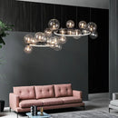 Metal chandelier with glass ball for interior decoration