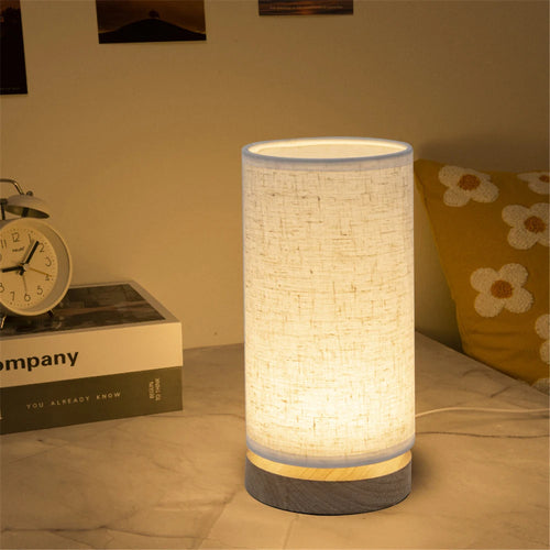 solid wood table lamp with a warm and simple style - vue 3 sur 5