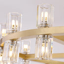 Modern luxury LED copper and crystal chandelier