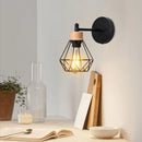 Wood and wrought iron lampshade