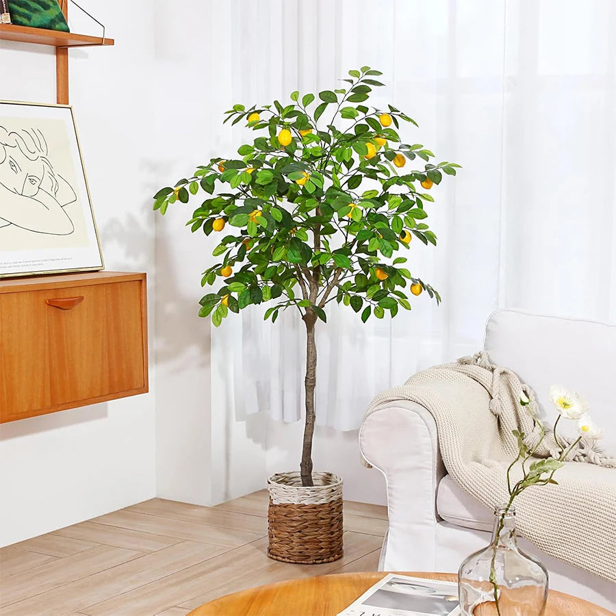 Artificial lemon tree with fruit for indoor and garden decoration - vue 3 sur 8