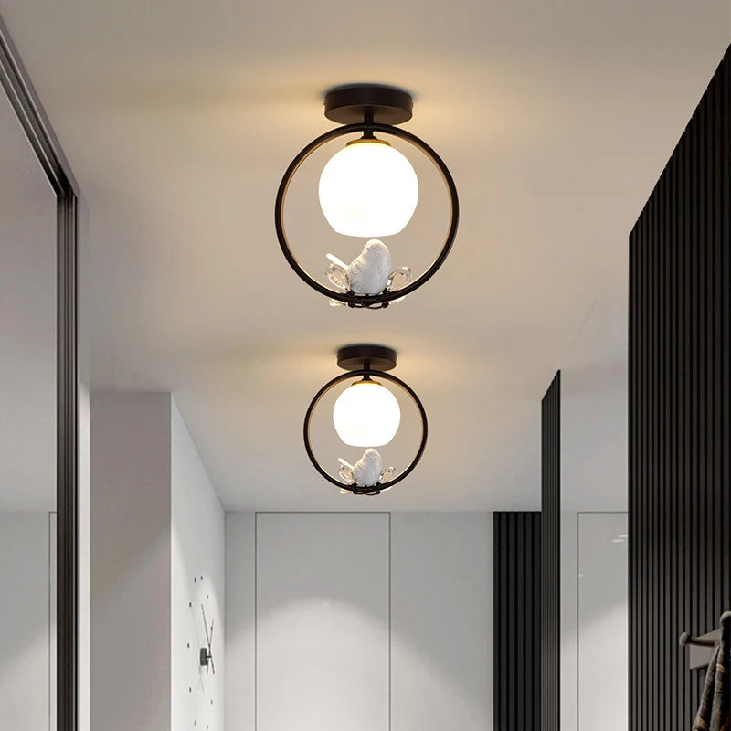 Creative Nordic ceiling light with bird motif for balcony - vue 4 sur 10