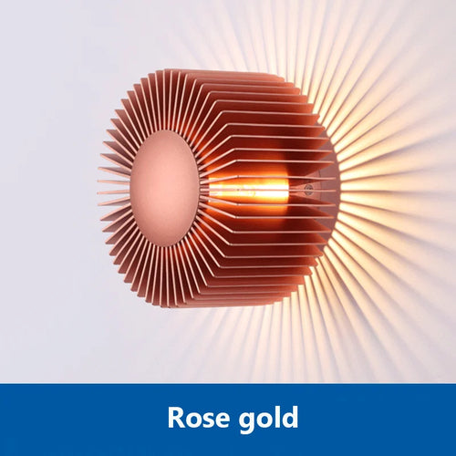 Modern black pink aluminum wall light - vue 8 sur 8