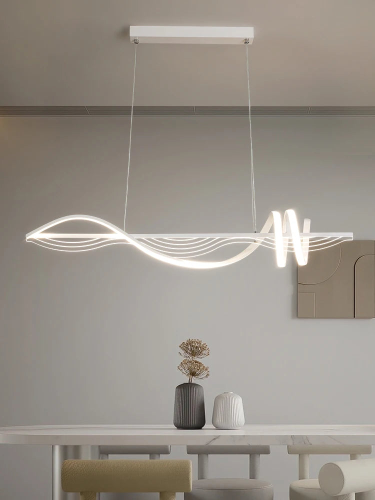 Modern LED chandelier minimalist design for interiors - vue 3 sur 8